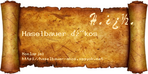 Haselbauer Ákos névjegykártya